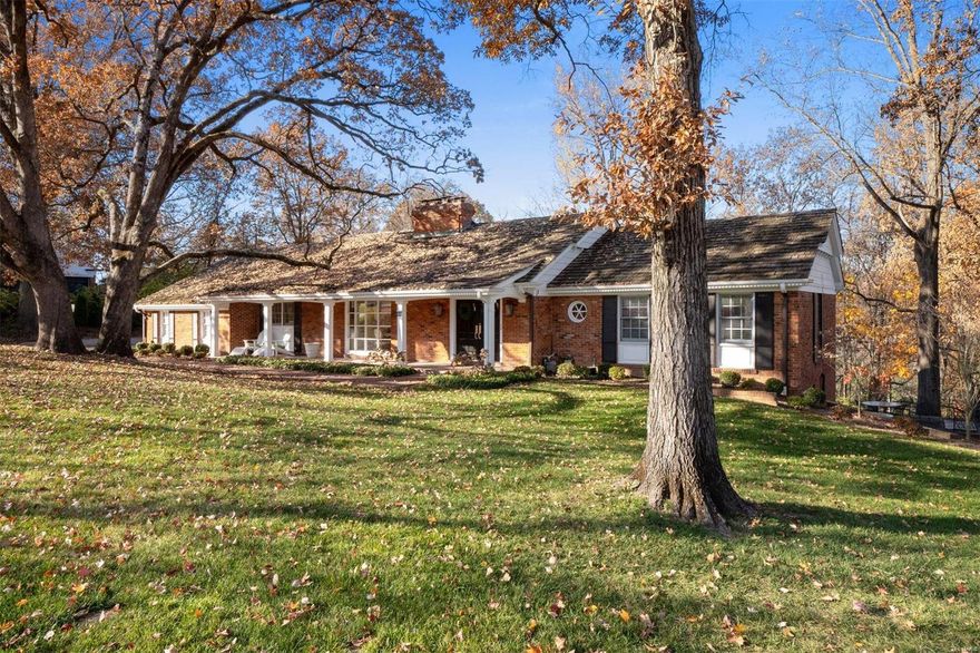 Sight unseen offer presented and accepted by seller. Open House is cancelled. Back up offer accepted as well. "Let's take our drinks out to the front porch and watch the golfers". "No, I'd rather sit out back and see if the wild turkeys make another appearance or my favourite horse passes by'. Such a celebration of nature and it's bounty. Arguably one of the most prestigious addresses in Ladue on Old Warson Country Club grounds. Immaculate home with an Atrium ranch flair. Natural light fills the home with incredible energy. First floor lives like a suite in the Plaza. Gorgeous new kitchen with view to the golf course, living and dining rooms sit with majestic views of the over 2 acre lot. Paneled den segues to the main level master and large bath.  Garage enters directly into main level of this home. Full Daylight lower level hosts gorgeous family room with a second fireplace and 4 bedrooms that each have access to New Orleans style courtyards, patios and panoramic views. Sold as is.