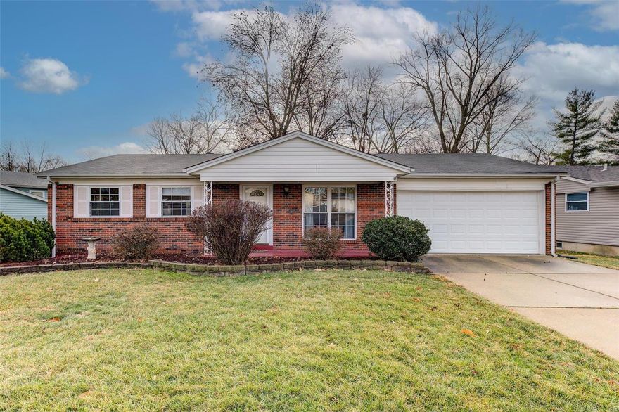 Fantastic Ranch with 2 Car Garage!  Great Neighborhood with easy access to Page and 70!  Minutes from the Streets of St. Charles!  Refinished real hardwood floors thru out most of the first floor!  Large Living room with lots of light & newer ceiling fan!  Updated Kitchen with oak cabinets, & a newer slider directly to the covered deck!  This makes an excellent location for all those warm weather parties coming up!  Master suite is large enough for a King Bed and has newer closet organizers to keep everything neat and tidy!  Updated bathrooms! Lots of room in the lower level for a family/game room as well as storage!  Oversized 2 car garage with door to the back yard makes your DIY projects easier!  Fenced back yard with older storage shed for lawn equipment.  Back yard is a great space for all kinds of outdoor activities!  Playset in back stays with the house.  Roof was replaced 2018.  No showings until Sat., 1/15/22.