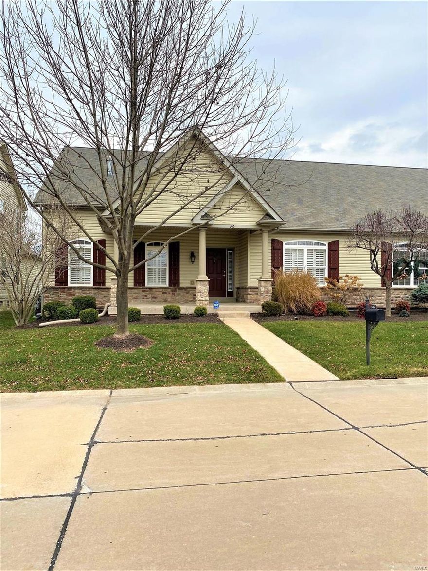 Will Consider Short Term Lease.  Credit Check Will be required.  This is a story and a half villa in a well desired golf cart community.  As you enter the home with wooden floors there is a formal dining room to the right and double doors to the left that enter to the office area. There are two  bathrooms on the main floor. The kitchen has a new electric double oven, granite counter tops, lots of 41" cabinets, microwave, garbage disposal, and breakfast bar. The family room has wood burning fireplace a ceiling that soars to the 2nd floor. Master Bedroom has a large walk in closet, ceiling fan, large master bathroom with separate shower and dual sinks. There is also a main floor laundry near the garage. As you go up the stairs that is a very large bedroom and walk in closet, full bathroom and a bonus room. You will love to sit out on your patio or take a walk around the lake. Snow removal and lawn maintenance included.  Close to shopping, schools, highways and More.