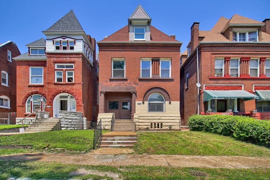 Here's your chance to live in the Central West End with more space than you've ever dreamt of for a great price. Everywhere you look, you'll marvel at the huge rooms, soaring high ceilings and historic charm. Grand entry foyer and beautiful open staircase greet you. Wonderful layout on the main floor with open space. Incredible dining room with box beam ceiling, a site for many family gatherings to come. Kitchen/family room combo has stainless appliances, granite counters, custom backsplash. Take the front or back stairs to the 2nd floor with 3 beds, hall bath, laundry room AND master suite with walk-in closet and private balcony. Master bath features a jet tub, custom tilework, shower with glass surround. 3rd floor has a full bath, 3 beds plus a bonus room/office. Or combine 2 into a huge rec room! Deck in back, privacy fenced yard and new TWO CAR GARAGE!! Many updates including: zoned heating/cooling and ducts '18, PVC and pex plumbing, water heater, electric, windows.