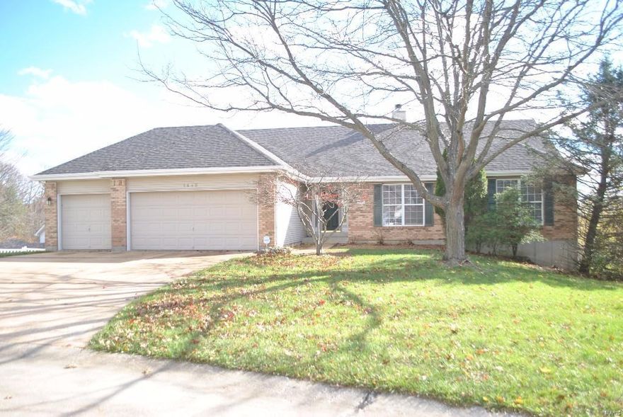 NEW ROOF INSTALLED NOV 2015! Super spacious atrium ranch located on cul-de-sac with 2 tier connected deck! Vaulted GR features w/b fireplace with built-in bookshelves & offers spectacular views thru atrium wall of windows. Separate formal DR off foyer. Hardwood floors grace the kitchen & breakfast room where you find vaulted ceiling, Palladian window, 42in cabinets, curved center island, expanded breakfast bar, electric smooth top range, planning desk & 3 window bayed breakfast room with access to deck. Luxurious master suite features W/I closet & master bath with His&Her vanities, corner soaking tub & sep shower. 3 sizable bedrooms on main floor. Stairs lead to LL atrium & inviting FR with 2nd fireplace, 4th bdrm, full bath & spacious den/possible 5th bdrm. Atrium door leads to 2nd deck. Lots of storage space. Main floor laundry. 3 car garage. Minutes from schools, shopping, parks & highways. YOUR WAIT IS OVER - OPPORTUNITY IS KNOCKING!