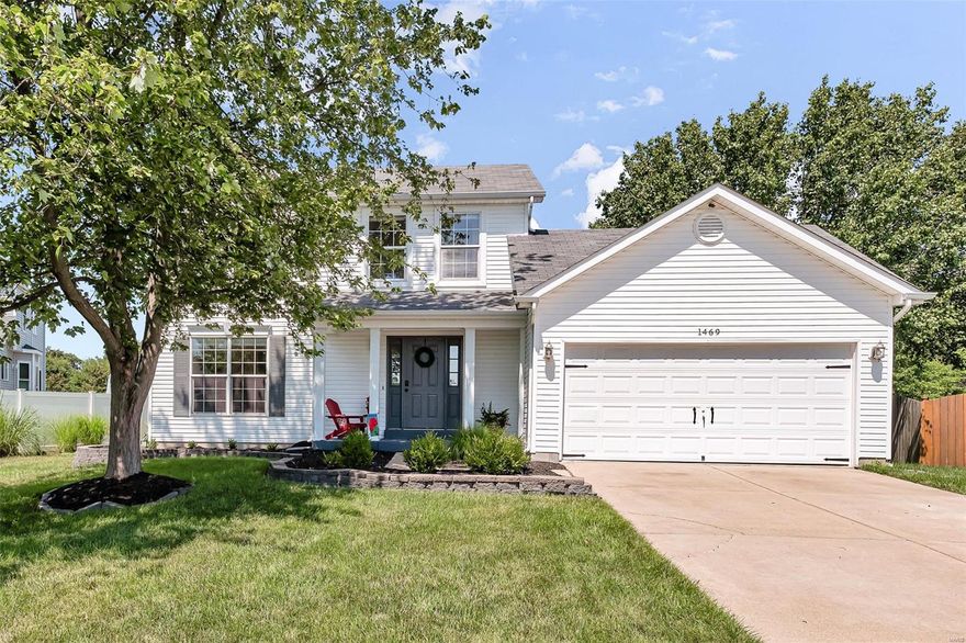 Welcome to this beautiful 2 story home featuring 3 bedrooms, 3 ½ baths that is located on a cul-de-sac. Open living room with a beautiful view into the backyard yard with partial fencing and wooded area in the back. Beautiful open kitchen features ceramic tile, newer counter tops, a center island, also rough-in plumbing for main floor washer and dryer. The eat-in kitchen opens to the patio in the spacious backyard. Master bedroom offers large walk-in closet with full bath. Two additional bedrooms on upper level with additional full bath. Home features hardwood flooring on the main level and in the bedrooms. Finished lower level has a multipurpose area that can be used as a living room, gaming room, theater, or your own creative space. The lower level offers an additional space for an office and/or sleeping area with full bathroom and full laundry room with storage area. Home has been recently painted, has some new carpeting, and other updates throughout.