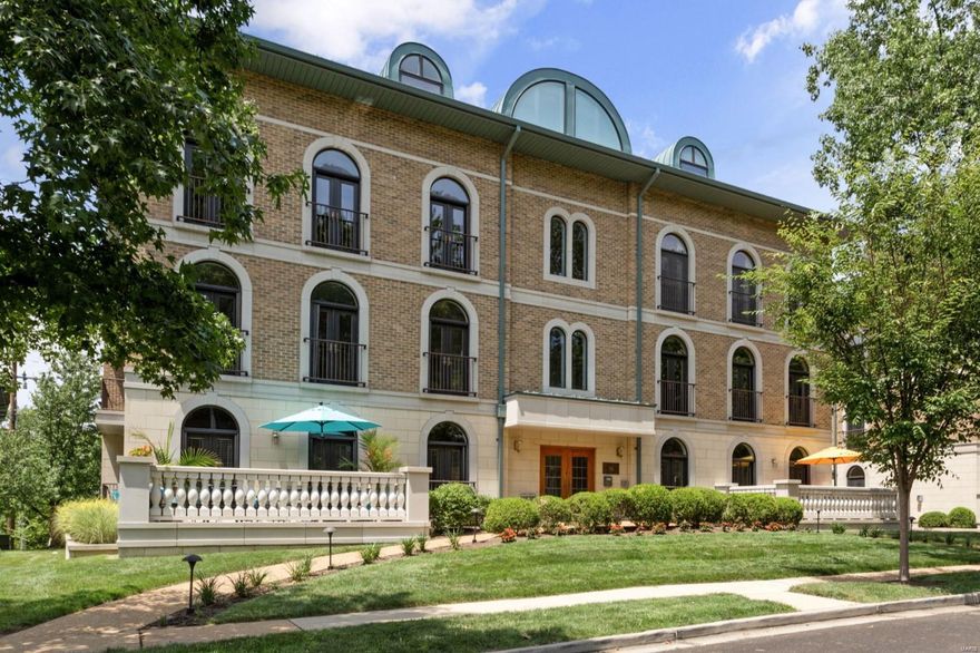 Enjoy effortless luxury in downtown Clayton! Tucked away on a residential tree-lined street adjacent to beautiful Shaw Park and all of Clayton's fabulous shops and restaurants.  Take in the neighborhood from your charming front terrace.  Enjoy the welcoming sunswept floorplan. Rooms flow beautifully - perfect for gathering with friends and family or intimate nights at home. The kitchen is sure to please with abundant cabinetry, counter space and high-end appliances by Wolf and Sub-Zero. Glass doors lead you to a lovely covered terrace perfect for grilling.  There is a family room off the kitchen perfect for quality time together.  The primary suite is a tranquil retreat with a thoughtfully designed new luxury bathroom and is complemented by an additional bedroom with its own private brand-new ensuite bath. A building elevator to the garage, functional office nook, 1/2 bath, In-home laundry, THREE parking spaces in the heated garage and a storage unit complete this perfect home! Some Accessible Features Location: City, Downtown, Ground Level, Suburban