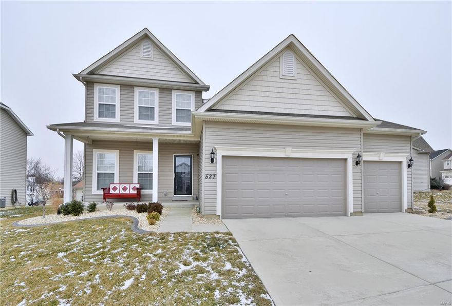 This bright & inviting 3 bed/2.5 bath 2-story residence rests in a peaceful subdivision you'll absolutely love to come home to. The formal entry foyer greets you with tall 9ft ceilings that stretch above the main floor lending a spacious quality throughout. There is a large great room that connects to the nice-sized kitchen & adjacent dining room providing ample room to enjoy refreshing meals with family & friends. The gorgeous kitchen offers ample 42in custom cabinetry, center island, breakfast bar, butler pantry & stainless Whirlpool appliances while sliding glass doors walk out from the dining room to the oversized patio. Convenient main floor powder & mud rooms. The divided bedroom floorplan includes a large master suite with a walk-in closet & private full bath. Easy parking with the attached 3 car garage & additional off-street parking. Treat yourself with an Appointment Today!