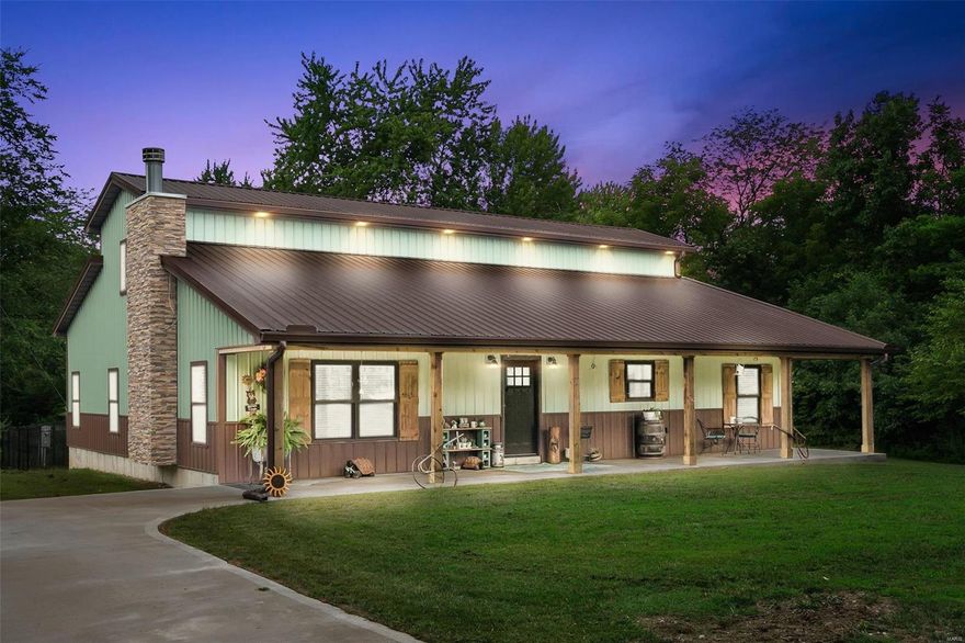 STOP THE CAR... 4 YR OLD 3 bed, 2 bath ranch home sitting on 1.15-acre lot surrounded by trees is the perfect home! 2 car detached garage is 36' x 30' and 2nd out building is 24' x 30'. The list of upgrades is sure to WOW YOU! Let's begin with Beautiful Curb appeal, large covered front porch, metal roof & steel siding. Front door keyless entry & security cameras, vaulted ceilings in kitchen, great room & master bedroom. Master bath w/double sinks, jet tub & sep shower w/dual shower heads & Lg walk in closet. Kitchen w/high end cabinets w/soft close, built-in trash cans, GE appliances, tile backsplash, farmhouse sink, butcher block counter tops, center island, breakfast bar, pantry & desk area. Vinyl plank flooring, can lights, great room w/fireplace & reclaimed barn wood accent wall, panel doors, windows trimmed & cased out, high baseboards, sliding barn door to laundry/utility room, bedrooms 2 & 3 w/coffered ceilings, built in wall shelving, mud room, fenced yard w/dog kennel & more! Additional Rooms: Mud Room