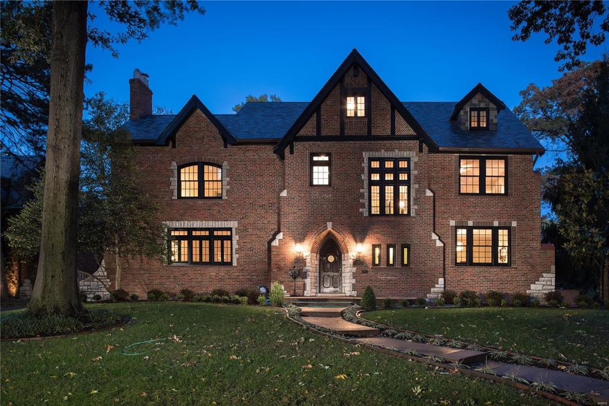 A rare opportunity to own one of Clayton’s vintage architectural gems in the popular Claverach Subdivison. This 1931 grand Tudor offers over 4,800 sq. Ft., 3 above grade finished levels, 5 bedrooms, 3.5 bath's and a major renovation/restoration of the whole house. While keeping w/the traditional style all (61) of the original windows have been replaced w/all black Pella brand wood architectural windows; a distinctive look w/all the brick & stone. The homes original plaster walls & carved moldings, fire place surround, hardwood floors & hardware have been left in tact. The NEW features allow you to enjoy a pro designed dream Kitchen w/premium custom cabinets, Sub Zero, Wolf, ASKO & Sharp appliances. The 2nd fl Master Suite now includes a master bedroom, large walk in closet & laundry room. Other updates include the other bathrooms, lighting, boiler system, a full basement water proofing system, landscaping and brick hardscape borders. Walk to Glenridge Elementary & Wydown Middle School. Additional Rooms: Sun Room