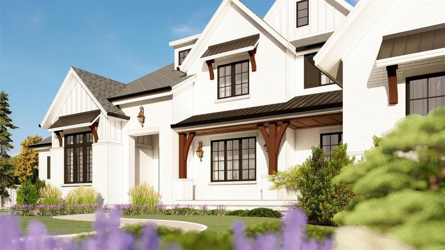 Kemp Custom Homes offers the Westchester IV plan featuring attractive modern farmhouse design filled w. detail including painted white brick,standing seam metal front porch and accent roofs, timber beam framed front porch gas lanterns,spacious outdoor covered room plus 4 car gar. Enter the home to the large foyer with soaring coffered ceiling flanked by dining room and study boasting extensive millwork treatments Luxury features include 6 1/2" wide plank wood floors, Kohler fixtures, 10' main floor ceilings with grand great room & 12' ceilings w. massive 45" fireplace w. raised stone hearth & mantle w stonework extending to ceiling.Dacor appliance pkg. w. custom SS range hood, first fl wet bar, smart home package w. high end finishes Main fl. master incl. closet customized w. his/her space. Luxury master bathrm. w. vaulted ceiling, free standing tub, & huge shower. 2nd fl. features 3 large bedrms,elevated bonus room,3 full baths 2nd fl. laundry.10' pour, Prime level 1ac pool ready lot.