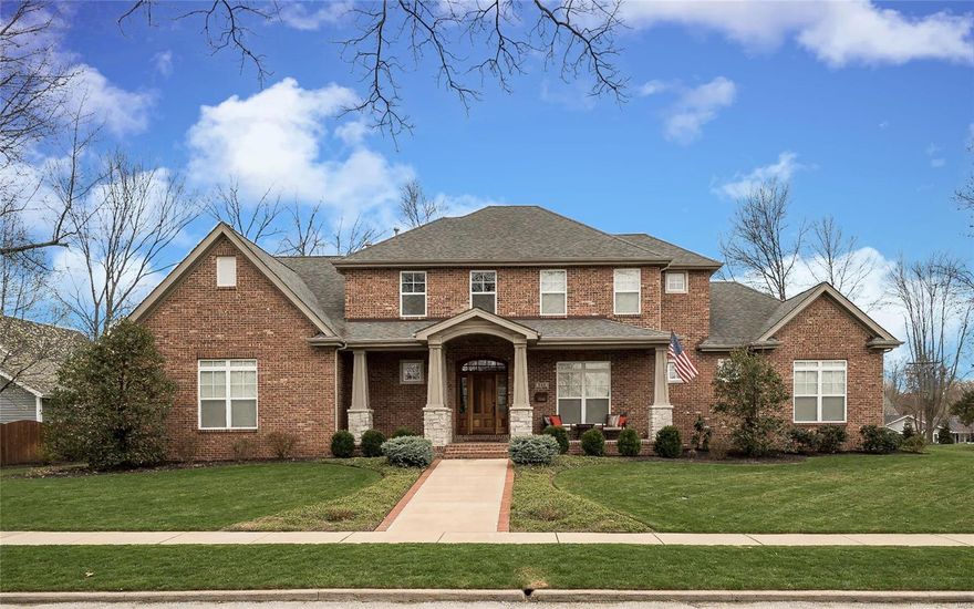 Beautiful custom built brick 4bd 3.5bth home, within walking distance from the heart of downtown Kirkwood offers overs an open, versatile floor plan w/ nearly 4,000sqft of living space. Terrific architectural details including arched doorways, wooden blinds, 10ft ceilings w/ canned lighting, 9ft 6-panel doors, ornate light fixtures, 6” baseboards, & beautiful hardwood floors. Stunning kitchen offers custom cabinetry w/ soft close doors & pullouts, 5-burner GE oven w/ gas cooktop, spacious center island w/ brkfst bar, Viking refrigerator, granite counters & backsplash, & walk-in pantry. Main floor master w/ spa-like bath featuring dual vanities w/ marble counters, soaking tub, linen closet, walk-in 4 head shower w/ robe cubby, and 19’x6’ walk-in closet. Upper level offers 8ft ceilings, 3 spacious bdrms, plus bonus 20’x15’ rec room (could be 5th bdrm). Welcoming covered front porch, spacious back patio, fenced yard w/ stone columns and beautiful landscaping complete this fabulous home.