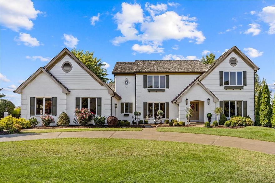 Outstanding brick 1.5 Sty with remarkable curb appeal. Open floor plan features well-proportioned rooms with soaring ceilings, detailed trim work, skylights & wide plank oak flooring that extends throughout the main floor. Impressive hardwood foyer leads to formal dining room & stunning great room with wet bar & floor-to-ceiling brick fireplace flanked by 2-sty windows. Designer kitchen with 42” white Shaker cabinetry, granite countertops, stainless steel appliances & crescent center island adjoins light-filled breakfast room. Spacious primary bedroom suite with luxury bath with expanded shower offers an appealing retreat. The 2nd floor extends the living quarters with 3 additional bedrooms, 1 with ensuite bath & 2 with Jack n’ Jill bath. Sliding glass doors open to outdoor living room with grilling station & full-height fireplace, pool & hot tub surrounded by landscaped gardens. Golf community lifestyle with access to clubhouse, pool, tennis courts & 36-hole championship golf course.