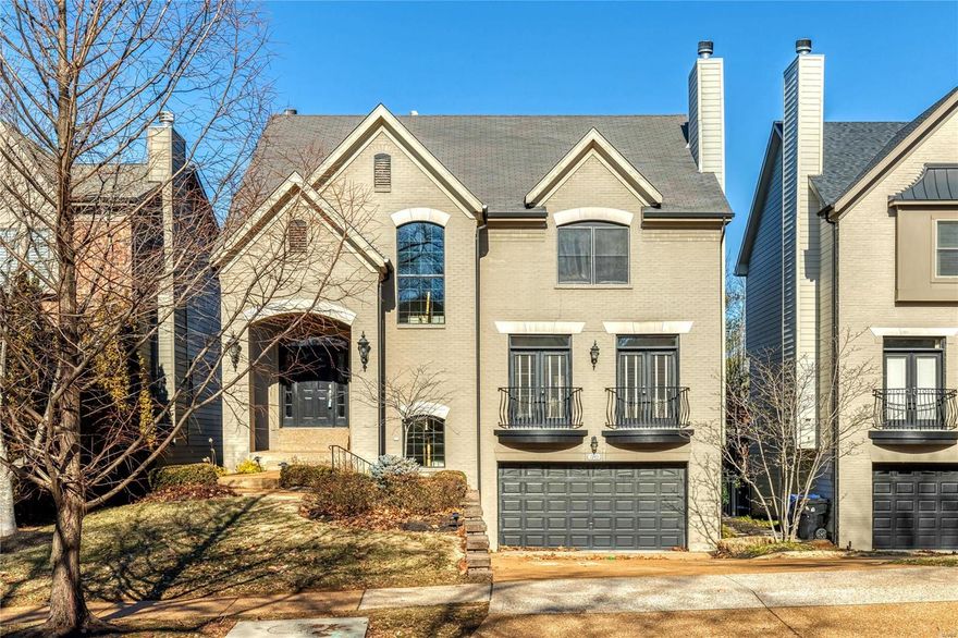 Are you ready to be WOWed? This sophisticated & gorgeous 4 bdr / 4.5 bath urban home is waiting just for you! From the moment you walk in the door, the open space & tall ceilings will pull you in with amenities galore inc 2 gas fireplaces, gourmet kitchen, wet bar, formal dining & newly refinished hardwood floors. The French doors in the kitchen open up to a deck that overlooks  your new favorite summertime spot....a pool, hot tub & a beautifully landscaped backyard. The large primary suite has a walk-in custom closet & spa-like bath with a separate water closet. The 3 additional bedrooms are perfect for family, guests, or at-home office space with attached bathrooms. The finished walkout LL will make a perfect rec room year round. Other features include 2nd floor laundry, 2 car garage, crown molding, new carpet & an additional washer & dryer hook up. Custom closets & lots of storage throughout are an added bonus. Located 5 min from Clayton & 15 min from the Arch, this won't last long.