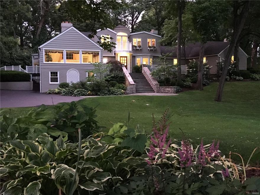 Undeniably stylish in every way. Lovely coastal charm welcomes you. An architectural masterpiece with 6 fireplaces, gleaming hardwoods, private  wooded yard and many updated surprises. Awesome kitchen with custom cabinetry, granite counters, stainless appliances and gazebo breakfast room overlooking lush gardens. Ultra chic master suite on first provides an ideal retreat with sitting room and luxury spa bath. Stylish spaces with light filled family room and 3 additional ensuite bedrooms. This home has the pleasure of never knowing quite where to look and satisfies the most discriminating buyer. Timeless design in Ladue Schools!