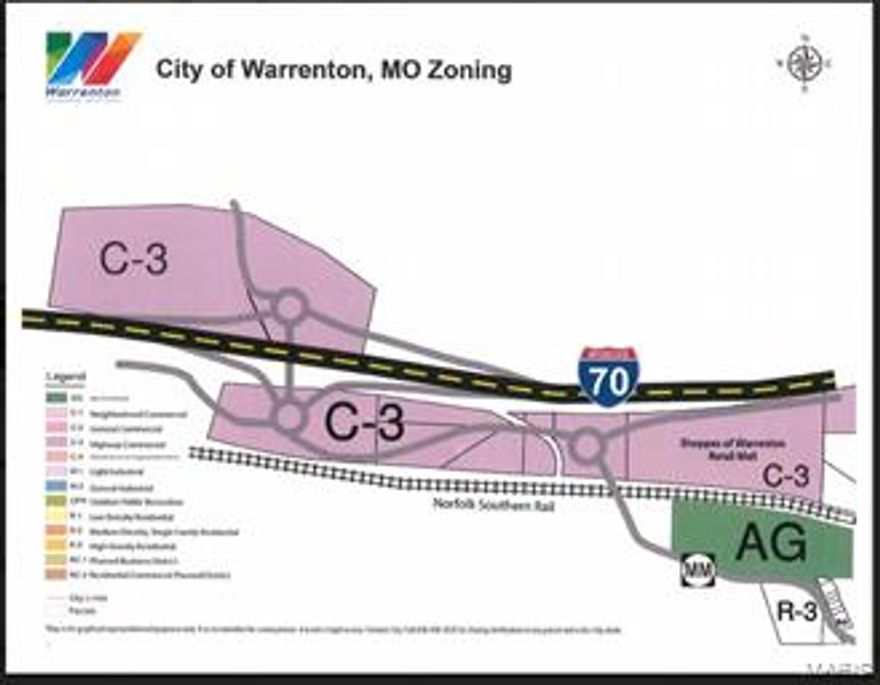 LOOKING INTO THE FUTURE,  GREAT LONG TERM INVESTMENT.  THIS IS THE NEW WARRENTON INTERCHANGE COMMERCIAL, INDUSTRIAL POTENTIAL. 5 LAKES MAIN LAKE 12AC  TWO 30-40 SHEDS CONCRETE FLOORS , CITY WATER AND ELECTRIC.  70AC IN CRP. 13 FOOD PLOTS. MUCH MORE Location: High Traffic, Hwy/Interstate Frntg