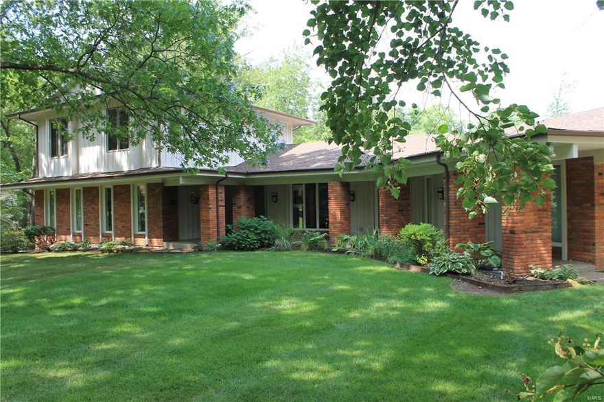 Private, mid-century estate meshes contemporary elegance with liveability and casual comfort in award winning Ladue Scools. After a long work day, you will be happy to arrive home, turn off the cell phone, and mute all the concerns of your busy life! Gazing through the living room at the pool and grounds gives you the feeling of peace and accomplishment.  The sleek kitchen design is completely clutter free and sets the tone for the rest of the home; upscale and open.  Gorgeous main floor master suite has it all, separate whirlpool tub and glass enclosed shower.  All the bells and whistles you have come to expect...main floor laundry, ample finished space in lower level w/full bath, 2nd bedroom suite upstairs, vaulted ceilings in living and dining room, and more.  Sellers have completely tuned-up this home inside and out for your peace of mind: New roof May 2017 and numerous updates throughout the home and grounds. Come see for yourself. Additional Rooms: Mud Room