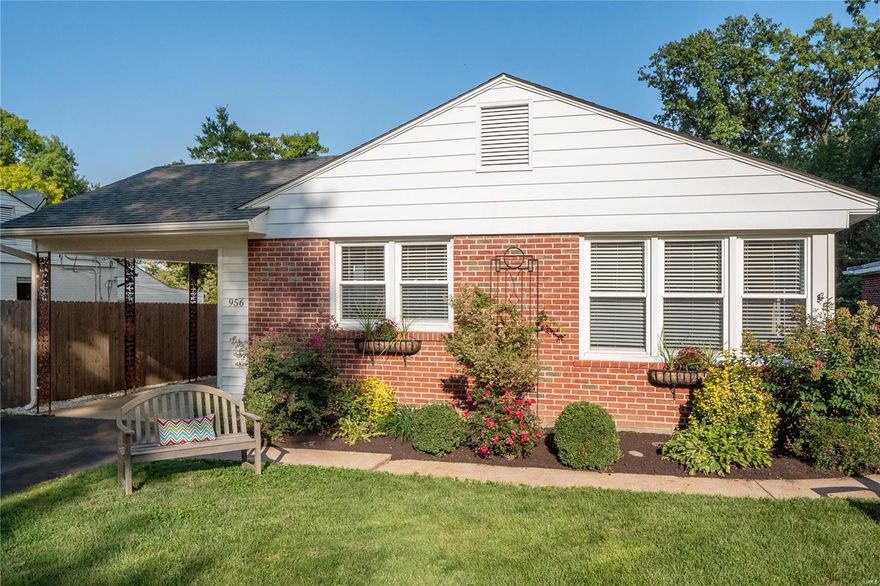Full-brick ranch on cul-de-sac w/1,340 sf of space on quiet street in Kirkwood! Newly refinished hardwoods, abundant natural light throughout, fresh neutral paint & updated fixtures in this 3 bed/1 bath home! Spacious living room flows btwn dining room & kitchen. Finished lower-level w/open rec room, recessed lighting & ample storage make this a great place to unwind! Fully landscaped, large, flat yard w/partial privacy fencing offers a quiet retreat or entertaining space on beautiful autumn days! Don’t forget the covered parking, too! Fridge, washer & dryer included! NEW ROOF & soffits (2021), newer HVAC & electrical panel (2017). Get the best of convenience w/4 grocery stores within minutes, Kirkwood schools & just 1.5 miles from dining & shopping in historic downtown Kirkwood! Come see why this neighborhood is so highly sought after! This beautiful, well-kept home is ready for you & your next chapter! Don't miss the opportunity to MAKE IT YOURS!