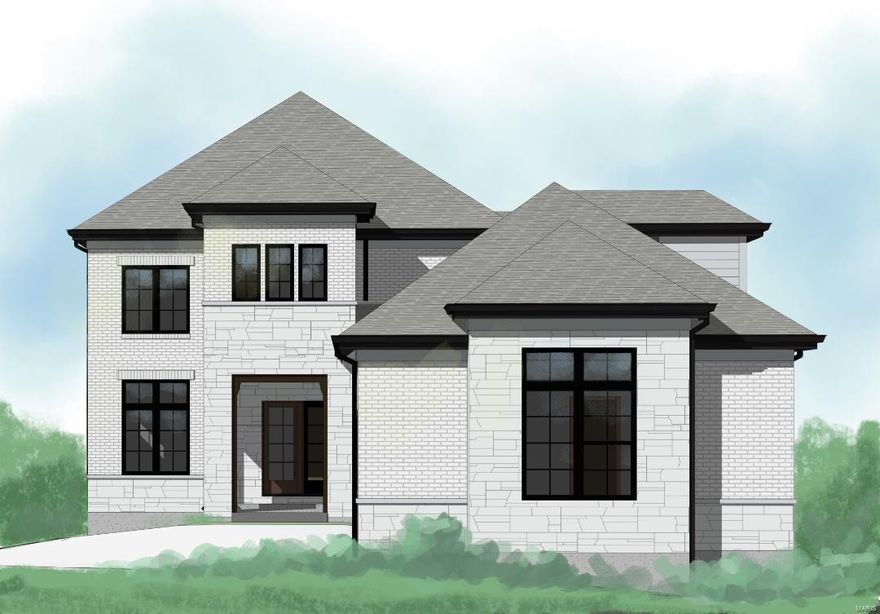 Opportunity to custom build in Richmond Heights  (Ladue Schools) on a .41-acre site with room for a pool.  A beautiful 1.5-story contemporary home design features 5 bedrooms, 5.5 baths with approx. 5,620 square feet of finished space on three levels.  The gourmet kitchen includes quartz countertops, a Wolf gas cooktop and stainless appliances. There is a luxury main floor primary suite, wood floors, and a finished lower level with 5th bedroom, a rec room/ playroom, 4th bath, wet bar, and generous unfinished storage.  Other amenities include a three-car garage, a walk-in pantry, tiled main floor laundry and baths, sprinkler, zoned HVAC, and wiring for a security system.  The second floor features three additional bedrooms, three full baths, a second laundry area plus a loft/family room.  Prime location surrounded by other new homes with convenient access to highways, Clayton, and airport with both public and several private schools nearby.  Design and create your new home right here!