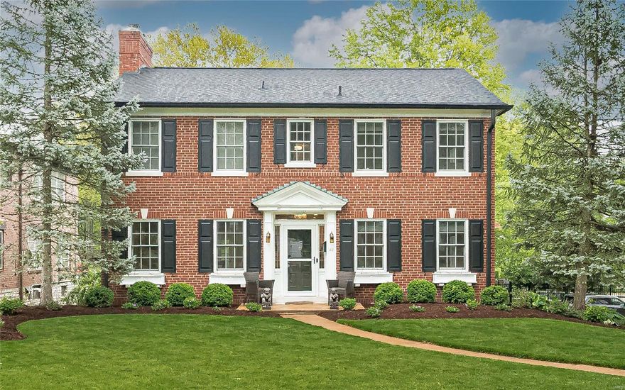 Classic two-story colonial in sought after Claverach Park. This light-filled home features 4Bedrooms, 3.5 baths, wood floors, spacious room sizes and large level lot. Formal living room, dining room and family room with French doors lead to new maintenance free deck overlooking back yard. Well appointed kitchen with quartz countertops, gas range & breakfast bar. Second floor has a spacious master suite with updated ensuite bath, additional 3 bedrooms and updated full bath. Convenient second floor laundry. Walk out lower level with recreation room and full bath. 2 car attached garage and zoned HVAC. Current owners have done significant updates such as new 30 yr architectural roof, Pella windows, inground sprinkler system, light fixtures,  bathrooms, maintenance free deck etc. See list of improvements.
Such a great neighborhood and convenient to parks, restaurants, downtown Clayton, Washington University, Hospitals & award winning Clayton schools!