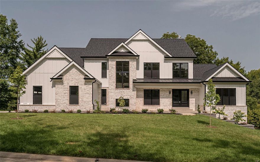 Exceptional opportunity for new construction in Ladue Schools in the desirable subdivision of Chaminade Park.  Completion May 1, 2022, by notable builder DeBrecht Homes features a Modern Farmhouse open floor plan designed to accommodate daily comfort and gracious entertaining. hardwood flooring and 9'+ ceilings add to the appeal of the main living area that includes private study, formal dining room and spectacular great room highlighted by vaulted ceiling with dormers and a second-floor overlook. Culinary enthusiasts will love the designer kitchen with custom 42" cabinetry, quartz waterfall countertops, commercial grade appliances & center island. Situated on 1/2 acre includes a covered/screen porch and patio and plenty of room for a pool. Main floor master suite with luxury bath plus 3 upper level ensuite bedrooms, loft, a main and 2nd floor laundry complete the living quarters. Finished walkout LL includes a bedroom & bath. 3 car garage. Additional Rooms: Mud Room, Sun Room