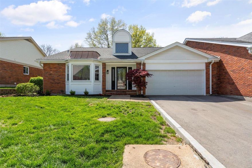 A charming 3 bed / 3 Bath newly renovated Villa nestled in Chesterfield. The Open – Floor plan highlights the gorgeous great room, vaulted ceilings with skylight roofing and brick accent wall and has access to the peaceful backyard space with built-in gas grill. The Kitchen offers plenty of storage space while you enjoy your morning coffee in the breakfast nook.  Main floor laundry is located off the kitchen.  Your primary suite is on the main level with a sitting area, full bath,  double sinks, separate shower and a walk - in closet. Upper level offers a bedroom with built-in cabinets, bathroom, and storage area.  HOA amenities include a pond,  club house, and tennis court.