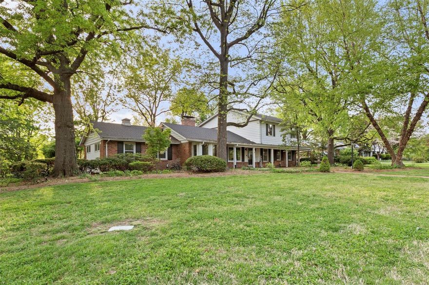 Updated 1.5 story on 1/2 acre in Ladue school district! 5 bed, 5 bath, 4,700+ sq ft w/ separate in-law quarters, perfect for multi-generational living. Enter through the foyer, past the dining room w/ gorgeous bay window, into the open concept living room & kitchen, updated in 2020 w/ new cabinets, quartz countertops & stainless appliances. Living room with vaulted ceiling provides excellent space to entertain. In back is a stunning sun room that opens to the huge deck w/ hot tub. The entire 2nd floor is the main primary suite w/ cozy gas fireplace, vaulted ceiling & exposed beams, massive bathroom w/ soaking tub & separate marble shower, & 2 walk-in closets that will make all your friends jealous! Elevator accesses 2nd floor primary bed, sunroom & basement. On the main floor, you'll find a 2nd primary en suite bedroom with updated marble bath, along with another 2 bedrooms and a hall bath. Yard was professionally landscaped with flagstone patio and a range of seasonal plantings. Additional Rooms: Mud Room, Sun Room