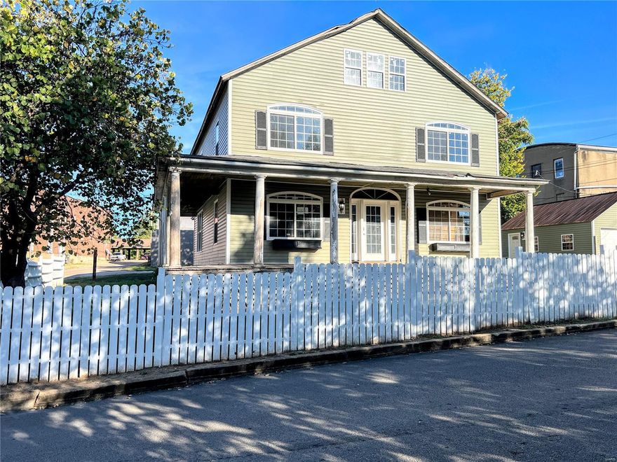 Beautiful 2-Story with detached garage, on corner lot, needing a contractor or a person with a dream...to bring it to it's full potential.  Spacious and elegant is what it could be.  A farmhouse maybe, is what you could see?  Framed to a 4 bedroom 4 1/2 Bath, with stairwell to attic level.  Some electrical updates and plumbing updates.  All plaster has been removed.  Amazing pillars across the wrap around covered front porch with new window planters for this upcoming spring.  Building material can be included with the sale.  2 car garage, with new concrete sidewalks and driveway.   White picket fence within walking distance of downtown Bonne Terre.  New windows throughout.  Now can you see it???