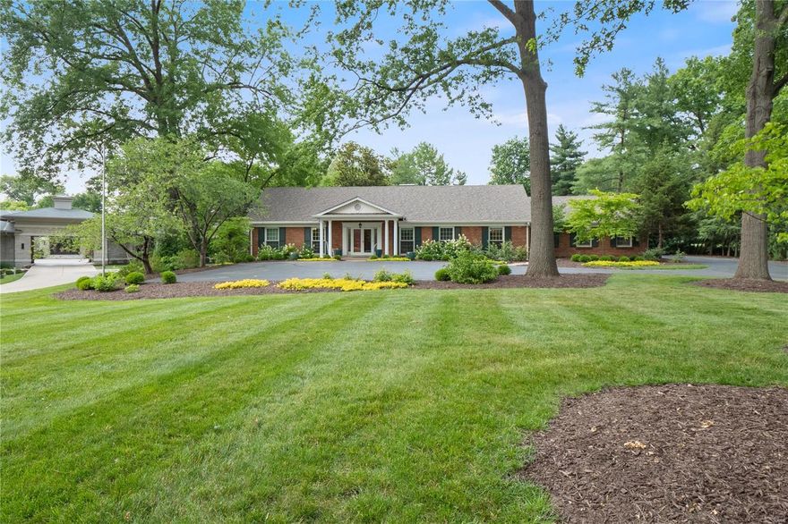 Experience the charm of a timeless 1.5 story residence with an in-ground pool, nestled on a stunning 1.2-acre lot, providing ultimate tranquility and seclusion. Enjoy the convenience of a prime location offering easy access to highways, shopping, and dining. The main level presents a primary bedroom suite, a second bedroom, a welcoming family room with a cozy fireplace, a spacious kitchen, a formal dining room, a comfortable living room, and a convenient laundry/mud room. Upstairs, discover three additional bedrooms and two full baths. The walkout lower level showcases a well-appointed wet bar, a generous recreational area, a full bath, and ample space for work, exercise, and storage. Don't miss the chance to own this oasis of comfort and entertainment in a premier Town and Country location!