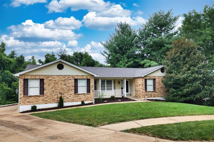 Heres what you've been waiting to see! Brick ranch home on quiet cul da sac. 4 bedroom 3 bath home with a beautiful 3 season room as a bonus (steps to the back yard). Walk thru the front door and be greeted with beautiful wood floors vaulted ceilings and open friendly floor plan. Lovely formal dining room and kitchen/breakfast room. Stainless appliances and clean work space. Pantry. The primary bedroom includes wood floors his/hers closets and full bath. 2 more bedrooms and hall bath complete 1st floor.  Enter the lower level via spindle stair case. Lower level offers soaring stone fireplace and wet bar. 4th bedroom with new floors and ceiling full bath and 1 additional room perfect for kids toys, office or work out space. Laundry room is clean and bright. ALL this and a walk out to a quiet private and fenced backyard. Perfect for small garden or pet. Convenient location to restaurants shopping and quaint main street Imperial and Kimmswick. Everything you could every ask to have Additional Rooms: Sun Room