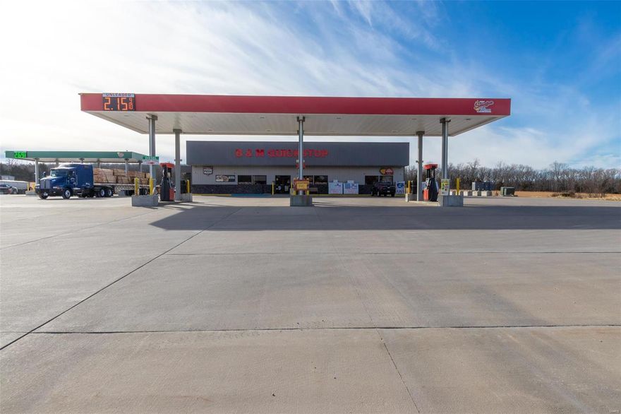 Location, Location, Location!  This is the only Quick Shop/ Truck Stop with extra truck parking between I-44 and HWY 67. 4 yrs of operation in this newly built in 2016 convenience center. The building features 4983 SF.  and ioffer large open retail area, walk in cooler, food & beverage counters, commercial kitchen, drive through window, two multi-fixture restroom, 2 shower rooms, laundry area, dining area, private office suitable for storm shelter also features abundant mechanical & storage areas.  Site is approx. 3.73 acres located in an unin Washington County.  It is accessible from State Hwy 8 and features approx 47,200 SF of paved concrete offering parking areas to the rear of the site for large trucks and heavy equipment.  The site is serviced by 3 phase electric, natural gas, commercial grade deep water well and a septic/lagoon system.  The owners have put this project together entirely focused on customer service and  financial growth. COMMERCIAL LENDER APPROVED PROPERTY Location: Hwy/Interstate Frntg, Rural