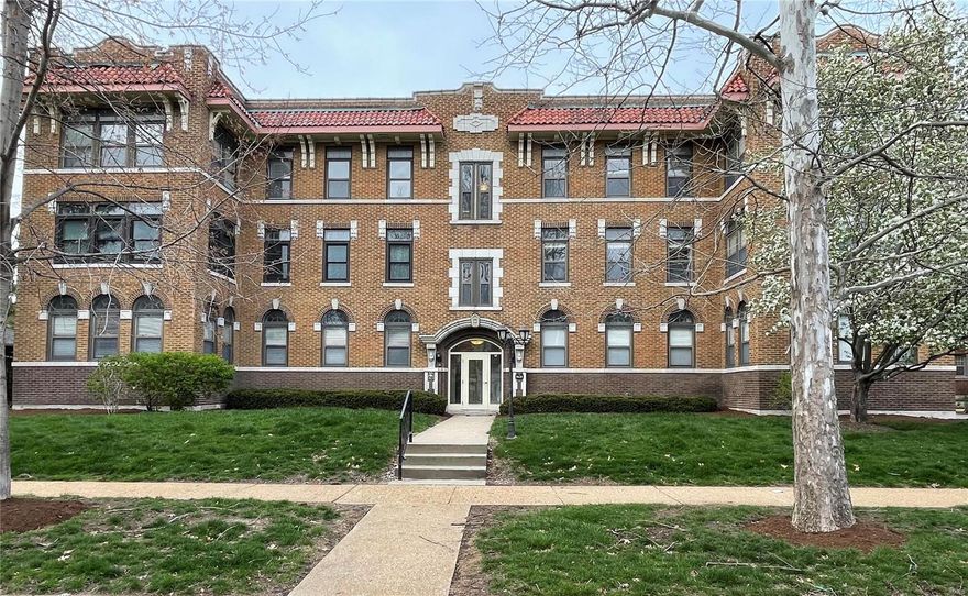 Check out this lovely light filled historic 1915 Central West End charmer - just 2 blocks from Forest Park! This spacious 1200 Sq Ft condo features 3 spacious bedrooms, 2 full baths, lovely kitchen and open floor plan with the living and dining room. Beautiful hardwood floors, and lots of windows. Updated kitchen with 42 inch cabinets, stainless steel appliances, stacked washer/dryer in unit. Master bedroom suite has its own bath. Gated parking (2 unassigned parking spots). Basement has secured storage space. Optional membership to the pool. Great location ~ short walk to shops, restaurants & entertainment. Nearby attractions include: CWE, Delmar Loop & Forest Park’s History Museum, Art Museum, Golf Course, Zoo & Muny. Short drive to Wash U, Downtown, Clayton & Barnes Hospital; 2 blocks from Metro Link Close to highways! Location: City