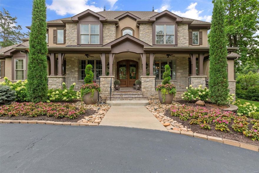 Wonderful newer home in the highly sought-after Clermont Park neighborhood in Ladue. Built by Flower Homes in 2015, this lovely 6+ bedroom home sits on a nearly 1 acre lot. Stunning landscape surrounds this exceptional residence w/ multiple outdoor spaces including a covered front porch, expanded back patio & brand new sunroom w/ folding glass doors. Entry foyer opens to formal dining room & living room/study. Jaw-dropping 2-story eat-in kitchen & family room serve as the heart of this home. Kitchen includes butlers pantry, walk in pantry, center island & SS appliances. Main floor primary suite PLUS an add'l guest suite. Thoughtfully designed laundry & mudroom lead to attached 4 car garage. 3 bedroom suites on 2nd level w/ flex space- great library or second media room. Finished walkout LL includes large recreation space w/wet bar, full bathroom, 2 bedrooms, & generous storage area. Don't miss the opportunity to make this exquisite property yours! Showings begin 8/13. Additional Rooms: Mud Room, Sun Room