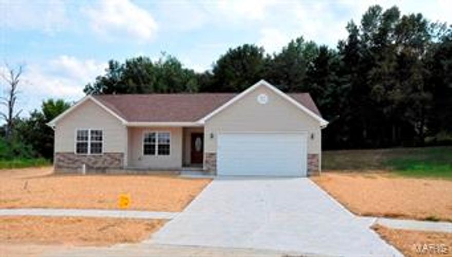 New 3 bedroom 2 full bath all electric home  Built on a cul-de-sac in a nice subdivision with new streets, sidewalks, and street lights all utility's are underground. Home is close to public school. The home has upgraded hardwood flooring in foyer , upgraded carpeting , American made cabinets in kitchen , tile floors in kitchen , dining, and bath bathrooms. home sets on full basement and backs to partial fencing and woods.  call to set up an appointment today to see this beautiful new home