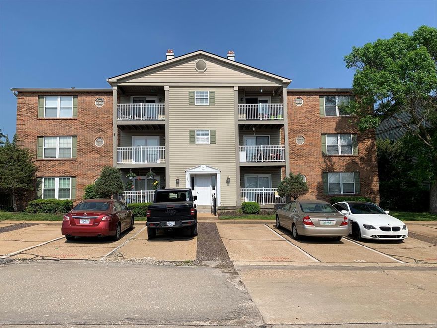 Incredible opportunity to own investment property with very little management required. Condo Association takes care of the exterior and all common areas inside and out. Great open floor plan, living room with fireplace opening to kitchen and two bedrooms and two baths. In-unit washer and dryer. Deck off living room. Nice pool and clubhouse in this complex. Condo fee includes some insurance, common ground maintenance, water, sewer, trash, snow removal, pool and clubhouse. Just minutes from Gravois Bluffs shopping center and restaurants. Easy access to George Winter Park. Lots of parking with one spot assigned per unit.

There are a total of 8 units for sale in this 12-unit building.  A,E,F,G,I,J,K and L are for sale as a package.  See the attached supplement showing rents for each unit and expiration for the 8 leases.
02-1.0-02.0-2-003-003.06 Unit F has a different Tax ID.

Great investment with a current Cap Rate of 6.64% and a projected Cap Rate of 7.50% with the market rents.