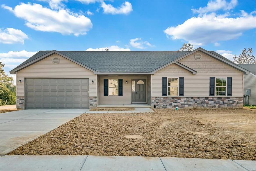 UPGRADES GALORE!!!!! Step into this beautiful new home with gorgeous arches throughout. The kitchen features vaulted ceilings, walk in pantry, granite counter tops, and a separate dining room for entertaining! Upgraded flooring throughout the whole home, ceiling fans in all bedrooms.  The walk out basement includes a safe room!  You don't want to miss this one!