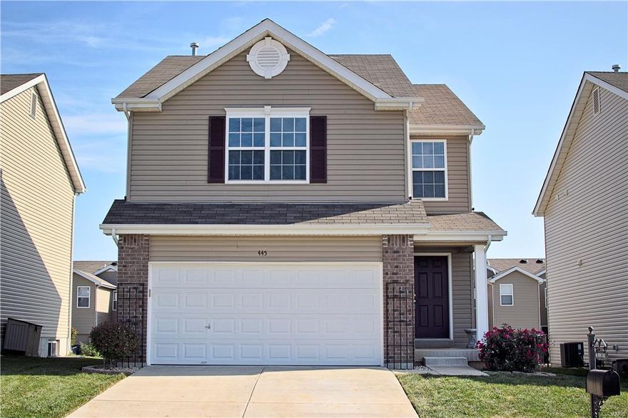 Welcome home to this adorable, move-in ready, open 2 story that is only 5 years old! The entry opens up into the open & spacious family room overlooking the backyard. The family room is open to the breakfast room and kitchen which offers plenty of cabinets & counter space and features a breakfast bar, built in microwave and pantry. Step out of your breakfast room to the 14x16 paver patio and spacious backyard. There is a conveniently located main floor powder bathroom on the main level. The upstairs includes a split bedroom floor plan offering a huge master suite featuring his and her walk-in closets and a private bath w/double sinks, separate shower & soaker tub, and toilet closet. The upstairs also includes the laundry room, 2 good sized secondary bedrooms and a full bath with tub/shower combo. Additional features include egress window in the LL, built-in pest control system, Vivient Home System, subdivision pool and basketball court. Close to major hwys, shopping and restaurants.