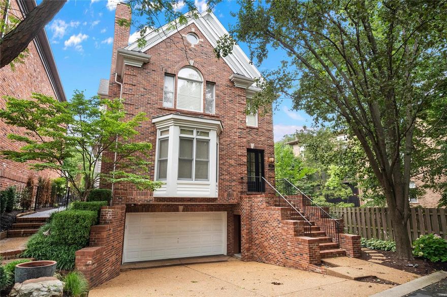 This spectacular, totally renovated home offers everything you are looking for! Located at the end of a small enclave of single family townhomes and close to all the amenities of Clayton, this home has been updated from top to bottom. The first floor has a gracious entry, spacious living room and lovely dining room plus a gorgeous eat in kitchen with Butlers Pantry, wonderful family room with a charming bar area and a light filled office or den. The upstairs main bedroom, sitting area and spacious bath provide a serene retreat. Two additional bedrooms, each with ensuite baths and walk in closets plus a full size laundry complete the 2nd floor.  The walk out lower level has a full bath and a possible 4th bedroom or rec room. The 3 car garage (one of the spaces is tandem) is tuck under and there is an elevator which services all three levels. The list of renovations is lengthy and includes all new solid core doors. This home is truly move in ready and offers tremendous ease of living.