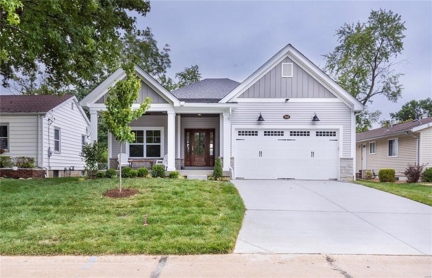 If you've been dreaming of main floor, low maintenance living, look absolutely no further. This custom PENTREX home leaves nothing to be desired. The stained wood porch ceiling, and gorgeous mahogany front door, are indicative of the luxury details you will find throughout the home. 11' Ceilings welcome you into the home and into the main living areas where you'll find decorative beams, custom Kitchen cabinetry, and tons of windows that bring the outside in! This builder has thought of everything, and includes all the bells and whistles! Main floor Primary Ensuite-Bedroom with walk-in shower, soaking tub, double shower heads and sinks, and a huge walk-in closet. The finished basement offers additional bedrooms and bath, along with extra entertaining area, with a rough-in for a future wet bar. Walk to nearby restaurants and shopping, and easy access to Kirkwood Schools, Des Peres amenities and highways. Photos of same floor plan on a similar lot. We will update with new photos soon. Additional Rooms: Mud Room