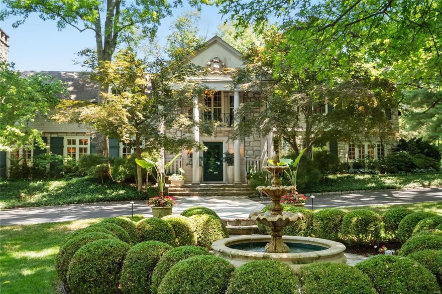 Vacation in your own home! Gated driveway leads to historic and architecturally significant English style estate poised perfectly on private 4.76 resort-like acres. Built in 1926, extensively renovated, the home boasts unparalleled hand-crafted details, distinctive appointments, exquisite décor. Dramatic entry with double staircase opens to office, step-down living room and dining room. Charming kitchen and breakfast room, multiple family gathering areas including spacious family room w/custom-built bar offering guests a perfect spot to survey pool, fountain, patio and expansive grounds. Regal primary bedroom includes sitting room, two baths, two walk-in dressing/closet rooms, one formally a bedroom. Large hall brings you to the two additional bedrooms & bath. Finished Lower Level. Enchanting guest house: 2 bedrooms,1 used as an office, full bath, living, dining, kitchen. Barn/staging area for catered parties could be used for horses or parking cars. Greenhouse.This home is a must see!