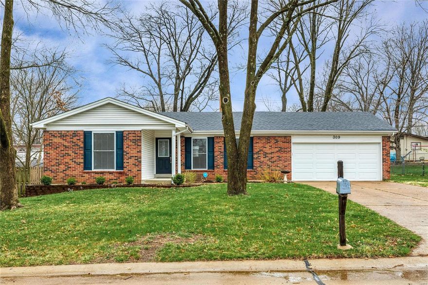 Get ready to send your "We've Moved" postcards! This updated ranch in the heart of Ballwin in the Parkway School District is waiting for you! Step into this bright/open floor plan...kitchen, dining & living room which are all connected for family time & entertaining! The fireplace in the kitchen makes cold winter nights cozier & the new stone patio off the kitchen is an extension for friends to gather for summertime grilling & chilling! Other features that make this home ready to move in are: an oversize garage for additional storage, updated closet organizers throughout the home, Nest keypad lock on the front door w/sensors. Plus the half bath in the basement is ready to be finished to suit your style and needs! Additional upgrades in the past few years include: AC, Roof, Garage Door (complete list in supplements). Washer & Dryer are included with purchase. Great location for work and play and a short distance to Manchester Park. Hurry this charmer won't be around long!