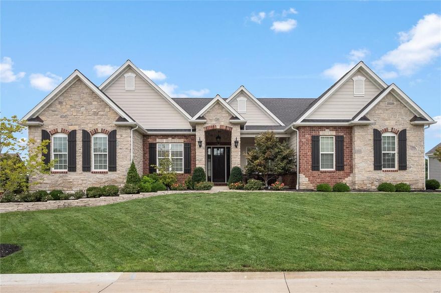 Extraordinary ranch home, only 5 years old, immaculately maintained & absolutely stunning throughout! Gorgeous hardwood floors on the ML. Enter to find the office & living rm/possible bedrm. The great rm offers a gas fireplace & built-in bookcases/cabinets. The kitchen area is the heart of the home with custom cabinets, an oversized center island, quartz countertops, custom tile backsplash, built-in refrigerator, double ovens & adjoining breakfast rm & hearth rm with a gas fireplace. The spacious master suite boasts a coffered ceiling, see-thru gas fireplace & a luxury bath with double vanities, large soaking tub, oversized walk-in shower & double walk-in closets. An additional bedrm, 2 full baths & mud/laundry rm complete the ML. The finished LL offers a family rm, rec rm, walk-behind wet bar, game rm, bedrm & full bath. Addtl features include 10ft ceilings & 8ft doors throughout the ML, a covered patio w/ a fireplace & patio with a gas firepit, built-in BBQ, 3 car garage & much more!