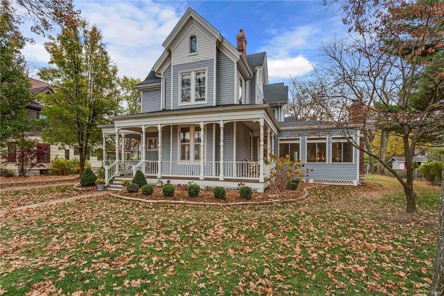 Wonderful opportunity to live in Downtown Kirkwood in this extensively restored home, owner has kept the charm of the home as well some of the leaded glass windows & millwork. Highlights include open floor plan, large open kitchen with stunning stone fireplace, wine cooler, ice maker & kegerator complete with farm house sink. Living room and formal dining room. Spacious mud/laundry room & walk in pantry. Several gas and wood-burning fireplaces throughout the home. Newer sunroom addition surrounded by windows, stone fireplace and an area to grill. Located on the second floor is an Office/den with built in bookcases, master suite w/ thru fireplace to spa type bath. Second floor includes 5 bedrooms and 4 full baths. Third floor makes a great playroom. Front and back staircases add to the charm of this home. The lower level family room has a barn style door that opens to the craft/office room. Attached 4 car garage, plenty of space for the entire family. Move right in & enjoy! Additional Rooms: Mud Room, Sun Room