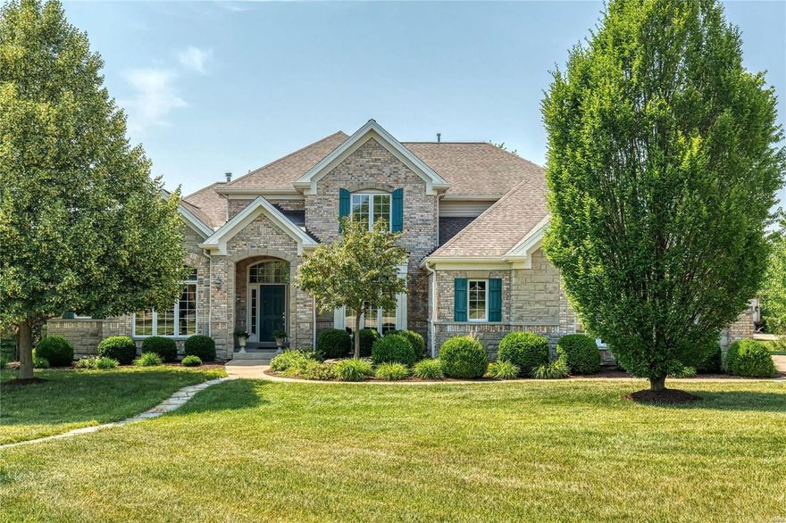 This spectacular Cross-built 1.5 Sty features over 5125 sq ft of living space enhanced by exceptional craftsmanship & distinctive design elements throughout. Impressive 2-sty foyer highlighted by architectural columns leads to private study with built-in bookcase & French doors, formal dining room & stunning great room with dramatic wall of windows. Designer kitchen featuring 42'' natural cherry cabinetry, granite countertops, crescent center island & butler’s pantry adjoins breakfast room with convenient planning center & adjoining hearth room with groin vault ceiling & floor-to-ceiling stone fireplace. Coffered primary bedroom suite provides an appealing retreat with wide bay window & luxury bath. Flared oak staircase accesses 3 additional bedrooms, 1 with ensuite bath & 2 with Jack n’ Jill bath. Walk-out Lower Level includes spacious recreation room plus office & guest suite. Atrium door opens to outdoor living area with covered patio, deck & pool surrounded by landscaped gardens.