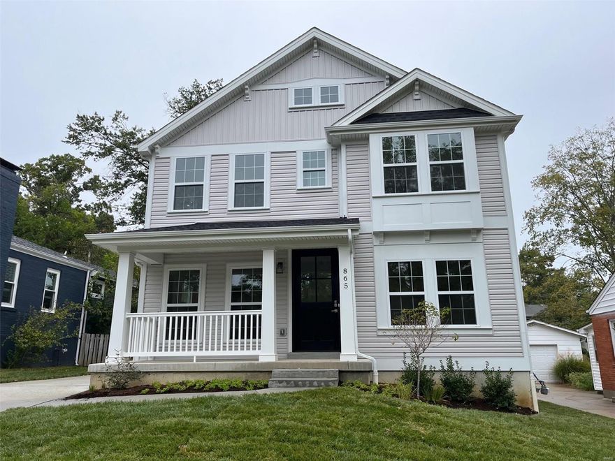 New custom modern farmhouse home just sodded and completed in Glendale.  This 5 bedroom, 3.5 bath home features 9' first floor ceilings, built-in bookcases on each side of fireplace in family room with shiplap above, hardwood flooring all of 1st floor & 2nd floor hall, cased openings, full overlay custom kitchen cabinets with soft close solid wood drawers, crown molding, stainless steel appliances, Quartz countertops with undermount sink, coffered ceiling in master bedroom, luxurious master bath with double sinks, stand alone tub and shower, 2nd floor laundry room, and walk-in closets in all bedrooms, Quartz countertops in all baths, custom millwork with 3-panel doors with 3 1/4 inch casing and 5 1/4 inch base molding.  Finished lower level with rec room, full bath, & bedroom. Fully sodded yard, 1 year builder warranty & 10 year structural warranty.