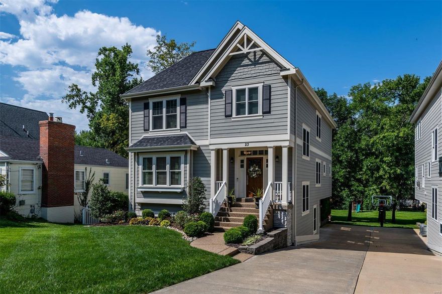 Fall in love with a newer Ladue home, fresh and bright with everything you could expect for a great lifestyle. Get ready to enjoy this modern floor plan, complete with open kitchen/breakfast/family room & wonderful stone fireplace. First floor has beautiful living room with see through fireplace into dining room. Fine craftsmanship and lovely moldings throughout entire home. Main floor also has fifth bedroom which would be great for a home office or guests. Second floor Master suite has 11-foot coffered ceiling, wonderful closet, and spa bathroom. Upstairs are three additional bedrooms, two full additional baths, and laundry!  Great lower level family room/rec room with half bath, perfect for all types of families.  You will be impressed with beautiful walk-out .414-acre lot in the heart of Ladue! Don't miss out on this premium property. Elevator shaft. Two car garage. Walk to Conway Elementary and shops!