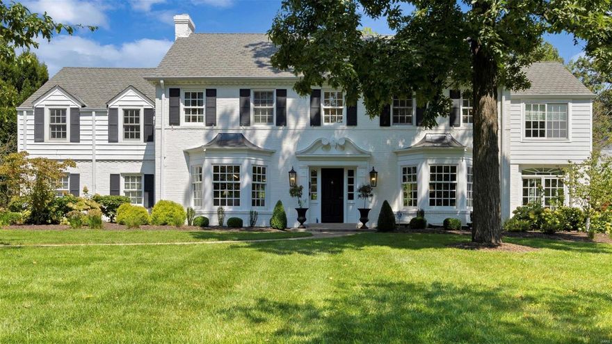 CHARMING & STATELY BRICK COLONIAL-5 BR/5 Baths - Situated in one of the most sought after neighborhoods in Ladue, this beautifully maintained home is ready for new owner. Features include: Lovely traditional architecture, spacious light-filled rooms, beautiful marble fireplaces, gorgeous mill work, numerous built-ins, Bay windows, French Doors & loads of windows to look out onto the expansive, professionally landscaped grounds w/new fencing. The heated, private in-ground pool provides a great place to gather w/family & friends.Great floor plan: Main floor has an inviting updated kitchen w/adjoining breakfast room opening to a light filled family room; separate dining room & living room leading thru French Doors to an elegant sunroom. Upstairs is a spacious primary suite w/a totally renovated luxury bath w/gorgeous tiled shower & soaking tub & a sunroom converted into a nursery, plus 2 more BR & a maid's quarters. Convenient location just minutes from all St. Louis has to offer. Additional Rooms: Sun Room