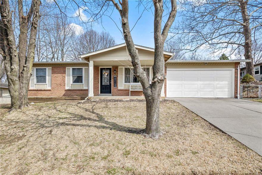 GET READY TO MOVE to this charming 3 bed converted to 2 Bed, 1.5 bath home w/ UPDATES GALORE & 1500+/- sq ft of Living Space!  Wood Plank & Laminate Floors thruout Main Level. Bright & Open Family Room leads to the HUGE Dining & Kitchen w/ Wood Cabinets, Brick Backsplash, Moveable Center Island, Pantry, Stainless Appliances, 5-Burner Gas Range & NEWER Refrigerator stays! Primary Bed w/ NEWER Bamboo Wood Plank Floors & TWO Full Size Closets! Updated Half Bath! Nice Sized Beds #2 & #3! Tiled Main Floor Full Bath. Finished Lower Level HUGE Recreation Area & Laundry- NEWER Washer/Dryer stays! Lots of storage space! TWO Car Garage is 27’ Deep! Newer Garage Door & Concrete Drive! Fresh Neutral Paint, Lighting & NEWER Windows! Roof- 2021. Gravel Patio/Paver Inlays in the HUGE FENCED yard w/ Mature Trees! NEWER French Drain & Sewer Lateral. One-Year Home Protection Plan. Enjoy the nearby City of St. Charles- Shops, Restaurants, Main Street, Parks, Programs & MORE! Perfect for any commute!