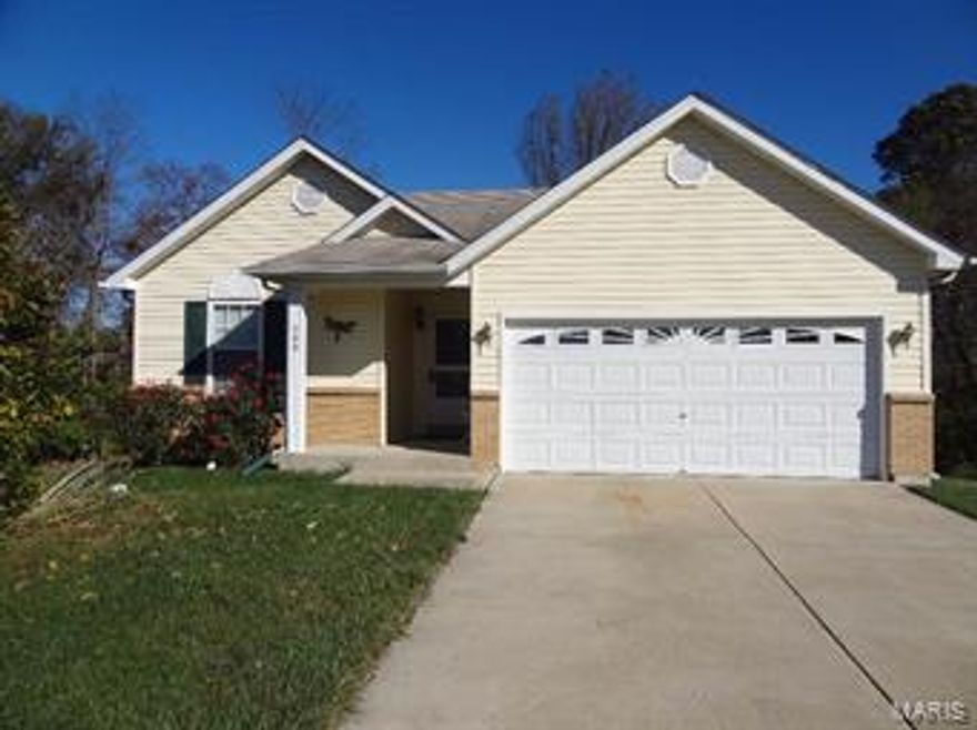 Vaulted ceilings in great room and master bedroom both with ceiling fans. Master bedroom has walk-in closet and separate shower and Jacuzzi tub. Kitchen has canned lighting, granite counter tops with ceramic tile back splash and comes with new dishwasher. Refrigerator, washer and dryer to stay also. Entry foyer and 6 panel white doors. Main Floor Laundry. Hall bath has new vanity top. Walk out lower level has possible 4th bedroom with walk in closet,rough in for full bath and leads to 38 x 10 patio that is very private and quiet. Great place to rest and relax. Backs to trees and a creek. Water never comes out of creek. Design your own deck this house is waiting for it. Set up for new deck to be installed. Don't sleep on this one. Additional Rooms: Mud Room