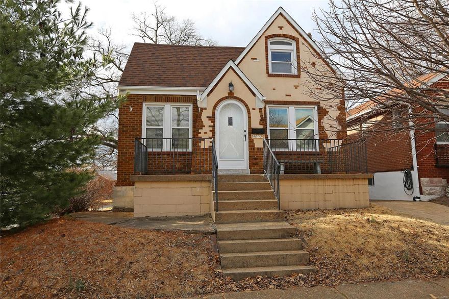 New Season!  New Price!! Welcome to Your Home Sweet Home! Superb South St Louis City Living!  Circa 1929 Brick & Stone Bungalow! Complimented with 21st Century Updates!  Newer Windows!  Gleaming Hardwood Floors!  Stained Glass!  Arched Doorways! Living Room with Sitting Room, which could be an Office/Nursery?!  Separate Dining Room!  Expansive Newer Kitchen with Maple Custom Cabinetry! Built-In Microwave! Cabinet Lighting! Backsplash! Tile Flooring! Pantry!  Breakfast Room! Bath is currently being Upgraded w/Luxury Wide Tile Wood-Look Gray Flooring, White Subway Tile & Freshly Glazed Tub! Main Floor Master!  Upper Level has 2 more Bedrooms & Loft Area!  Standard Basement Walk-Out to Level Fenced Yard with Spacious Patio! Storage Shed! Terrific Corner Lot!  Short Walk to Parks!  Washer, Dryer & Fridge Included for You! All Amenities Close By! You Will Love Living Here!