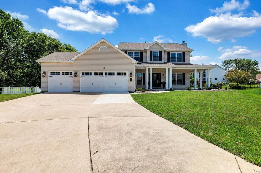 A great 1.5 story home on a quiet culdesac lot backing up to common public ground -- this is a wonderful upscale sought after subdivision. This house features numbers of upgrades and updates -- new garage doors and openers -- new front door -- new lighting throughout -- heating and air newly zoned -- new back yard landscaping -- new interior decorated -- most windows new (renewal by Anderson) -- new ceiling fans. Loft could easily be fourth bedroom. Kitchen features granite counter tops, custom cabinets, and upgraded appliances (new refrig negotiable). Great Room is 2 story with wall of windows and gorgeous gas fireplae and custom molding. Master bedroom suite has deep ceiling coffer, huge walk in closet, and luxury spa like bath. 2 & 3 bedrooms have walk in closet. Basement is walk out, roughed for bathroom. Roof, hot water heater, furnace, and humidifier new 2017.