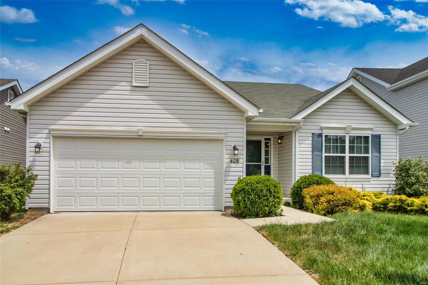 Here's your opportunity to own a Custom Home on Premium lot backing to woods in desirable Manors at Winding Bluffs. Move-in ready. Just minutes from George Guffey Elementary Perfect for Grandparents?? Neutral décor. Upgrades galore. White 6 panel doors with Satin Nickel Hardware. Open floor plan. Large kitchen 42”upgraded cabinets, solid surface counter-tops, white tile backsplash, center island breakfast bar and stainless-steel appliances. Spacious Master Bedroom with walk-in closet and large master bathroom walk-in shower. Main floor laundry. Upgraded lighting! Plenty of closets and storage. Full walk-out basement with framed back wall for easy installation of additional windows.11x16 composite deck! Attached 2 car garage. Located near Gravois Bluffs shopping center, restaurants, entertainment and everything in between. Community amenities include two spring fed ponds, a sports field center and dog park. Priced BELOW Appraised Value!!!