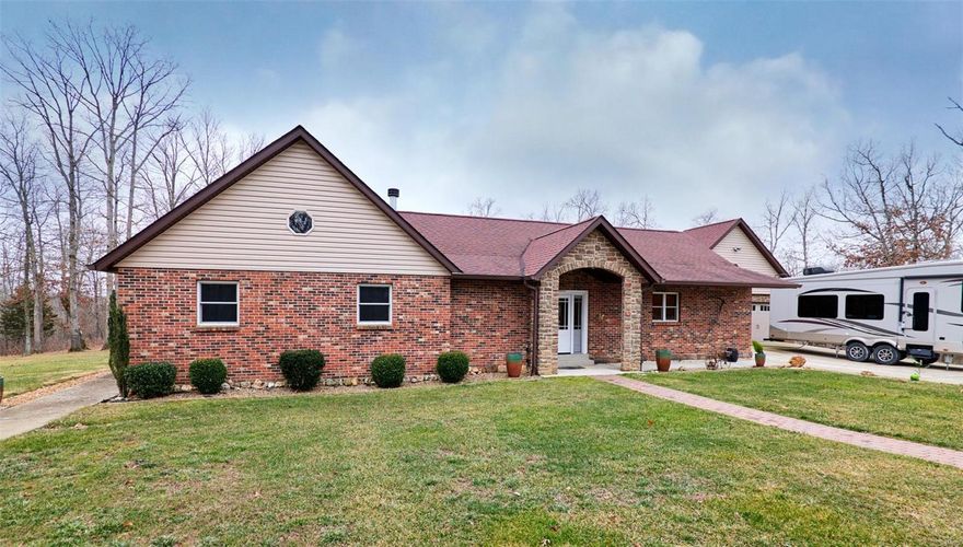 Incredible opportunity to own 89+/- acres within 10 minutes of Warrenton and I-70.  Recreate where you live!  Beautiful custom 3 bedroom ranch home that shows the pride of home ownership!  The open concept features a spacious kitchen with large center island, quartz countertops, custom knotty alder cabinetry and doors and SS appliances.  Great room features a full masonry wood burning fireplace with blower for additional heat & savings on your electric bills.  Mostly finished basement offers a recreation room, full bath with heated floors, wet bar, exercise & office space.  Outside there is a 28 x 22 stamped patio off the breakfast room, and a covered deck with composite flooring off the dining room giving you plenty of space to entertain and enjoy nature in your own private retreat.  For the outdoor enthusiast, there are 89+/- acres full of trails, deer, food plots, year round live creek and a stocked pond for fishing.  Additional 30x30 outbuilding to store all your toys!