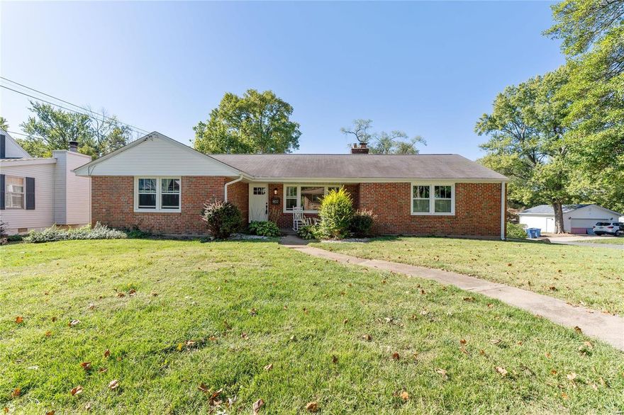 Nestled in the heart of Old Town Florissant, this beautiful corner lot ranch home exudes character & warmth. Featuring 3 spacious bedrooms, 1 bath, & an attached side-entry garage, this home offers comfort & convenience in a highly sought-after neighborhood. Step into the expansive living room, where gleaming hardwood floors & a large picture window create an inviting space filled w/ natural light. The cozy family room, complete w/ a fireplace, seamlessly opens to a breakfast area w/ a charming bay window, & the kitchen w/ a peninsula—perfect for both casual dining & entertaining.The unfinished LL offers plenty of potential, w/ a rough-in for a future full bath & walk-up access. Plus, the pool table is included, providing fun for all! Enjoy peaceful mornings or relaxing evenings on the quaint covered side porch. The large backyard is ideal for outdoor gatherings, gardening, or just unwinding in your own private space. Sold AS-IS! Priced to SELL!